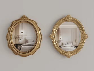 French mirror makeup mirror bathroom mirror vanity mirror classical mirror decorative mirror 3d model