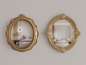 French mirror makeup mirror bathroom mirror vanity mirror classical mirror decorative mirror 3d model