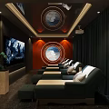 Relaxing SPA Sauna Lounge With Modern Design Comfortable Seating Large TV And Warm Lighting