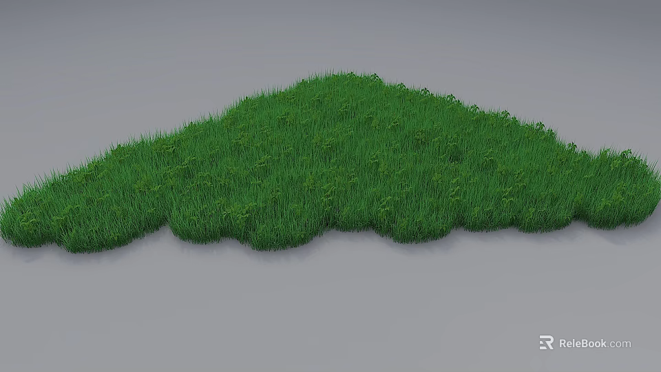 Lush Green Grass Patch With Dense Fresh Greenery And Natural Texture 3d model