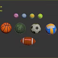 Different Types of Sports Equipment Balls Including Basketball Bowling Football Volleyball And Baseball