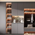 Modern Elegant Shoe Cabinet With Hanging Area Mirror Storage Compartments And Lighting Design
