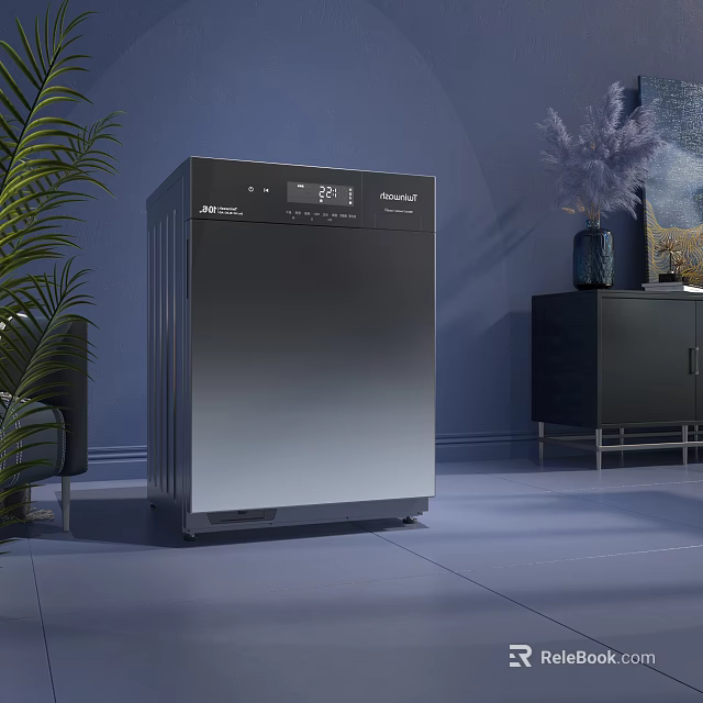 Hisense Refrigerator Freezer With Dark Gradient Finish And Sleek Design In Modern Home Interior 3d model 