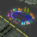 Comprehensive Aerial Urban Planning Featuring Central Island Lake Building Complex And Grid Residential Areas