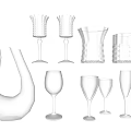 Elegant Transparent Beverage Glassware Collection Featuring Wine Glasses Water Cups And Decanter
