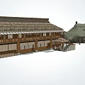Chinese-style thatched house 3d model