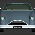 Blue Vintage Classic Sports Car With Streamlined Design And White Wheels