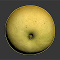 Fresh Yellow Apple With Smooth Skin And Small Dots On Dark Background