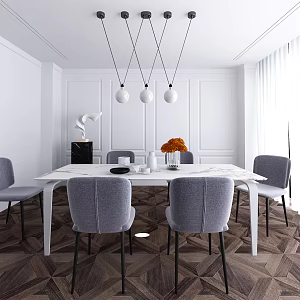 Modern Dining Table and Chair Combination Dining Table and Chair 3d model