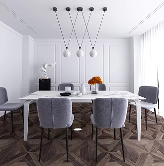 Modern Dining Table and Chair Combination Dining Table and Chair 3d model