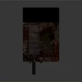 Old Rusty Metal Square Container With Black Handle And Grid Inside Structure