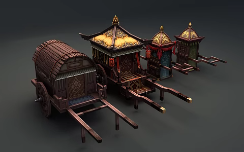 Chinese carriage sedan chair 3d model