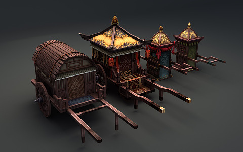 Chinese carriage sedan chair 3d model