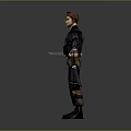 3D Tactical Character Model Standing With Arms Outstretched In Armor Vest And Kneepads