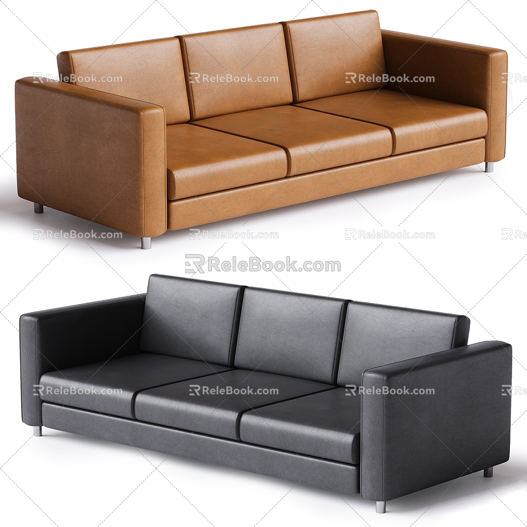 Three-seat sofa 3d model