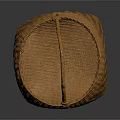 Brown Handwoven Basket With Handle And Woven Texture For Home Storage