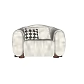 Modern Single Sofa Cream Single Sofa 3d model