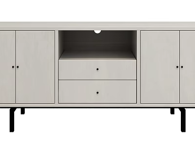 Modern Entryway Cabinet Sideboard with Drawers Open Compartment and Storage Doors 3d model