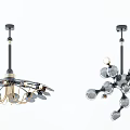 Modern Chandelier Designs With Metal Frames Spherical Bulbs And Brass Accents