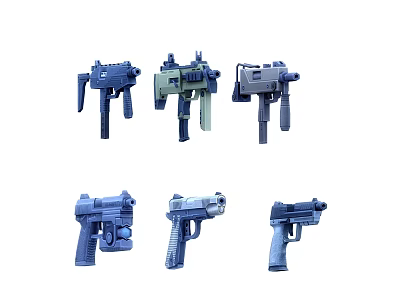 Various Modern Tactical Weapons With Different Designs And Color Options 3d model