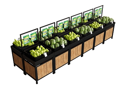 Fruit Vegetables Watermelon Pear Fruit Selling Rack Fruit Stall Fruit Display Rack 3d model