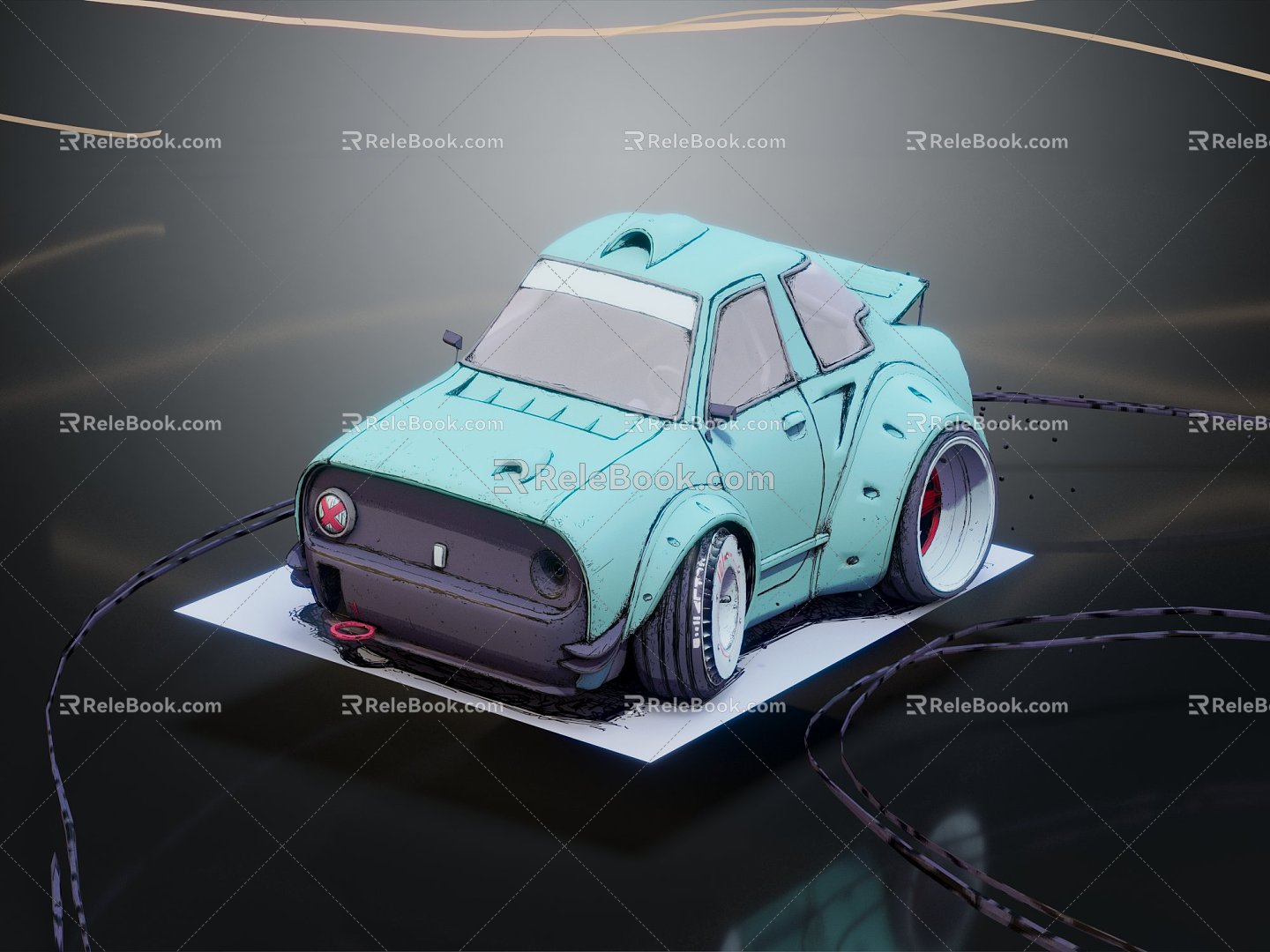 Modern Cartoon Car Cartoon Racing Cartoon sports car 3d model