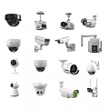 Modern surveillance camera monitor spherical camera infrared monitor probe monitoring combination 3d model