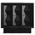 Modern Black Bedside Table With Two Drawers And Geometric Design Details 3d model