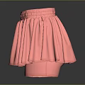 Pink Pleated Skirt With Elastic Waist And Flowy Hem Design For Women