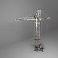 Tall Tower Crane Construction Equipment Featuring Metal Structure And Hoisting Arm 3d model