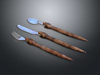 Three Piece Exquisite Garden Decor Set With Brown Woven Handles And Fine Details 3d model