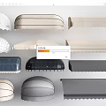 Various Awnings with Different Designs Colors and Styles Including Dome and Flat Shapes