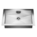 Stainless Steel Single Bowl Square Kitchen Sink With Central Drain And Sleek Design