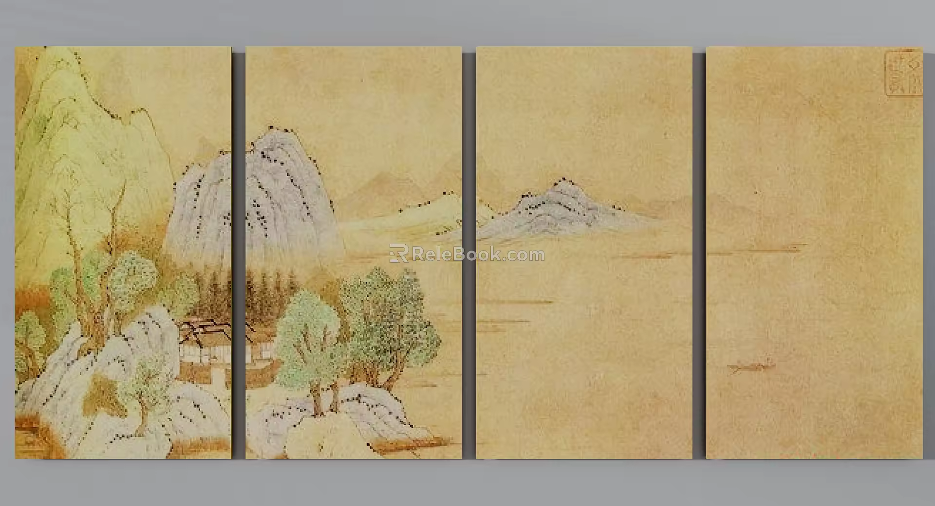 new chinese style scenery artistic conception 3d model