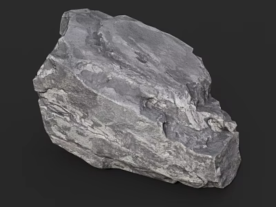 Natural Gray Rock With Rough Surface And Detailed Texture In Outdoor Setting 3d model