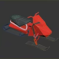 Red And Gray Snowmobile 3D Model Design With Modern Render Style 3d model