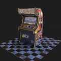Retro game machine street cabinet 3d model