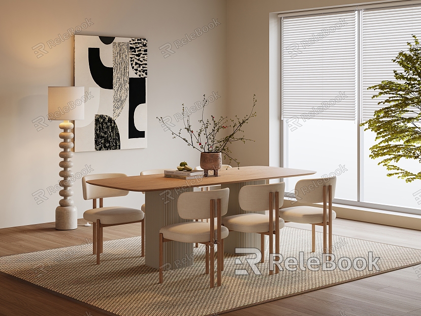 Quiet Dining Table and Chair Combination Single Chair Dining Chair model