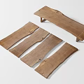 Natural Wood And Stone Crafted Planks With Handmade Bench For Home Decor