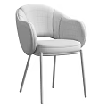 Modern Beige Fabric Armchair With Black Metal Legs And Multiple Color Options