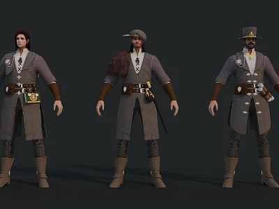 Medieval Civilian Young Gentleman Mercenary Ranger Warrior Boy Handsome Artist 3d model