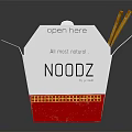 Delicious Noodoz Asian Food Takeout Box With Chopsticks And Fresh Meal
