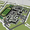 Modern Gate Primary and Secondary Schools 3d model