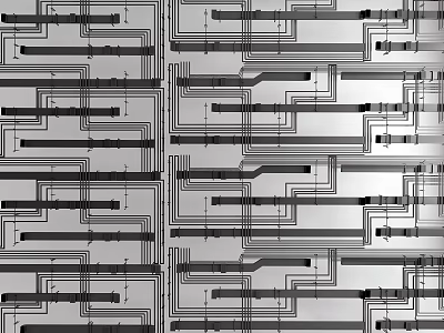 Interconnected Industrial Piping Network Structure With Metal Pipes And Layout Design 3d model