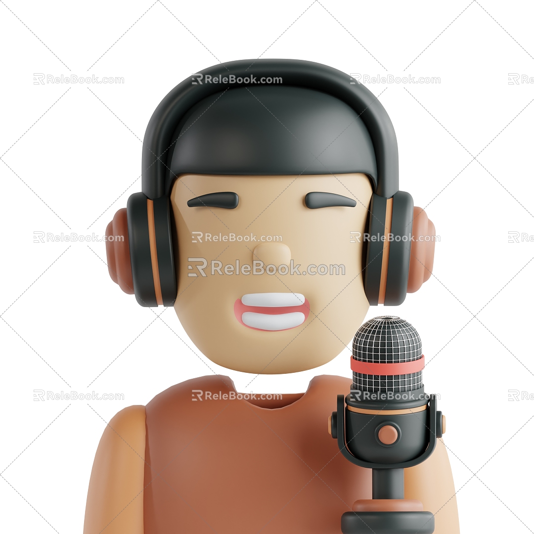 Modern Announcer Announcer Cartoon Announcer Man Cartoon Man 3d model