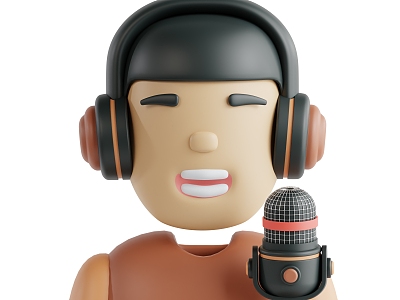 Modern Announcer Cartoon Announcer Man Cartoon Man 3d model