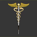 Unique Weapon Design Featuring Golden Wings And Coiled Snake On Staff
