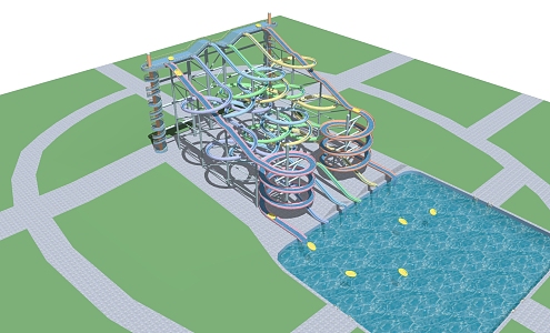 Modern Amusement Equipment Playground Facilities 3d model