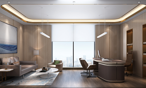 Modern Office General Manager Room 3d model