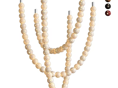 Modern Beaded Chandelier With Cream Colored Hanging Strands For Home Decor 3d model